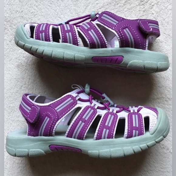 KHOMBU Closed Toe Water Sandals, Size 2 Girls, Purple & Gray, EUC - Picture 5 of 10